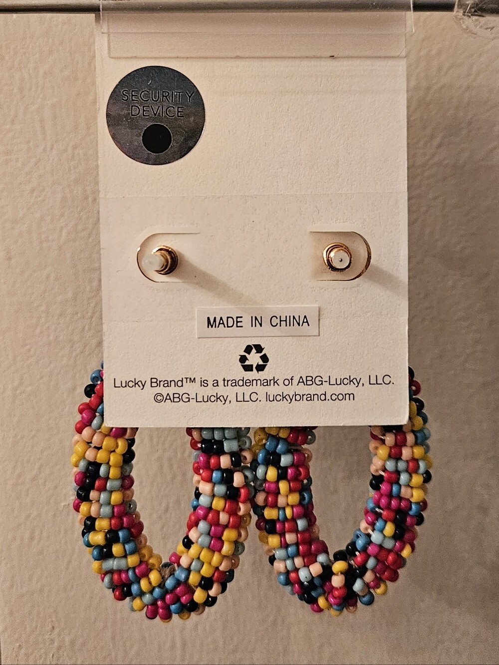 Lucky Brand Gold-Tone Beaded Earrings, NEW - GIFTABLE! - Picture 3 of 4